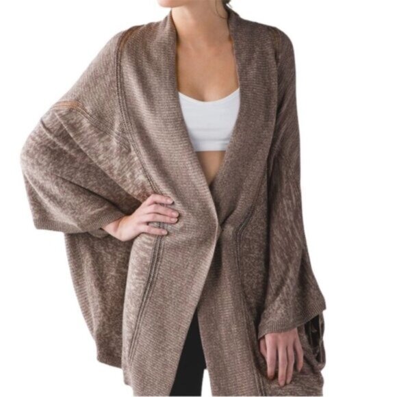 Lululemon * Breeze Easy Wrap HeatheredCool Cocoa / Heathered Cashew - Picture 15 of 16